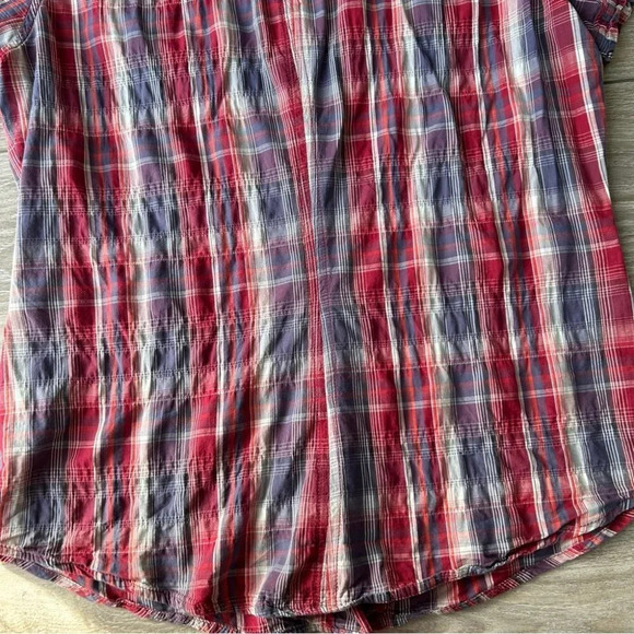 MEC Short  Sleeve Snap Button Plaid Western Shirt - Picture 13 of 15